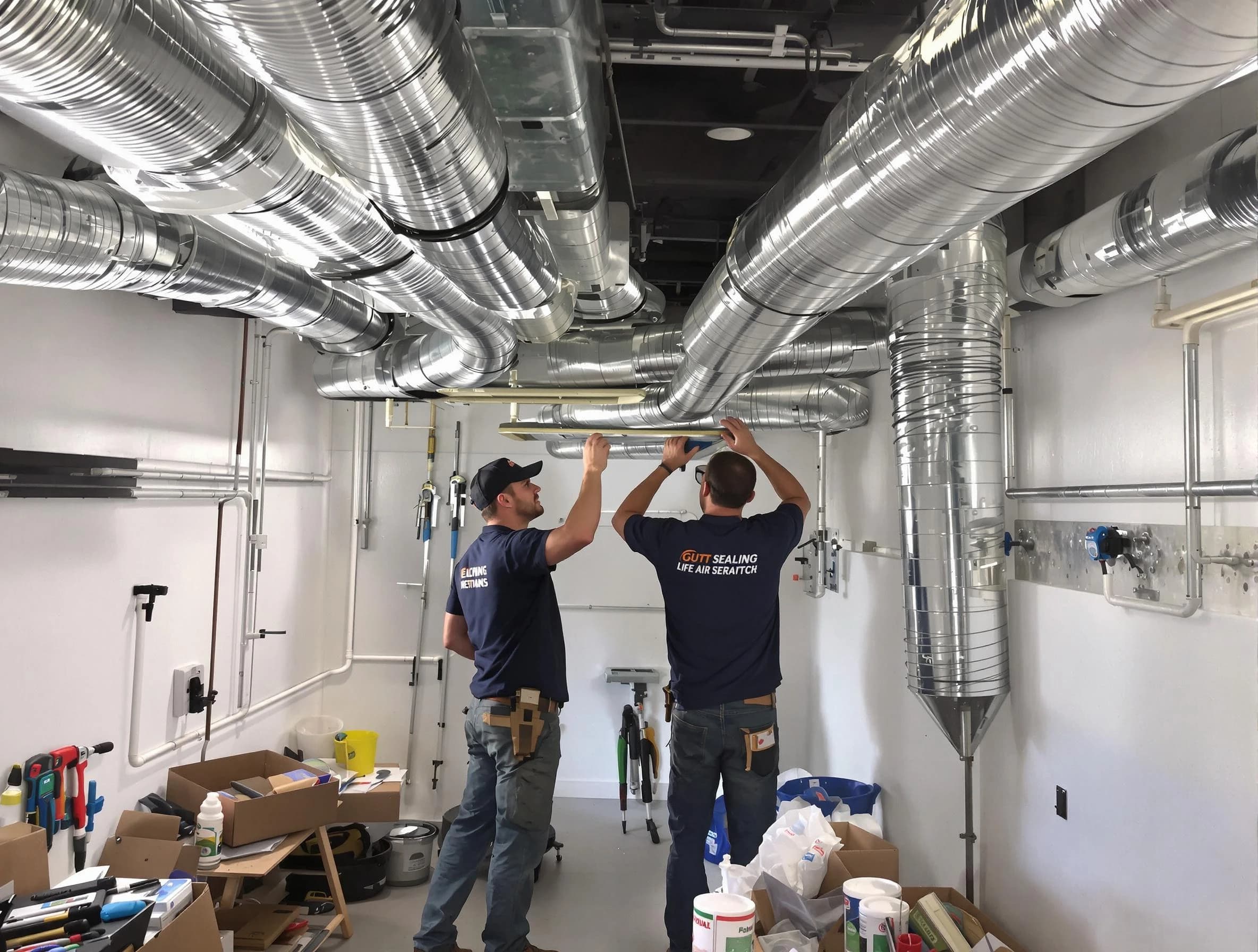 Marshfield Air Duct Cleaning technician applying professional duct sealing solutions in Marshfield