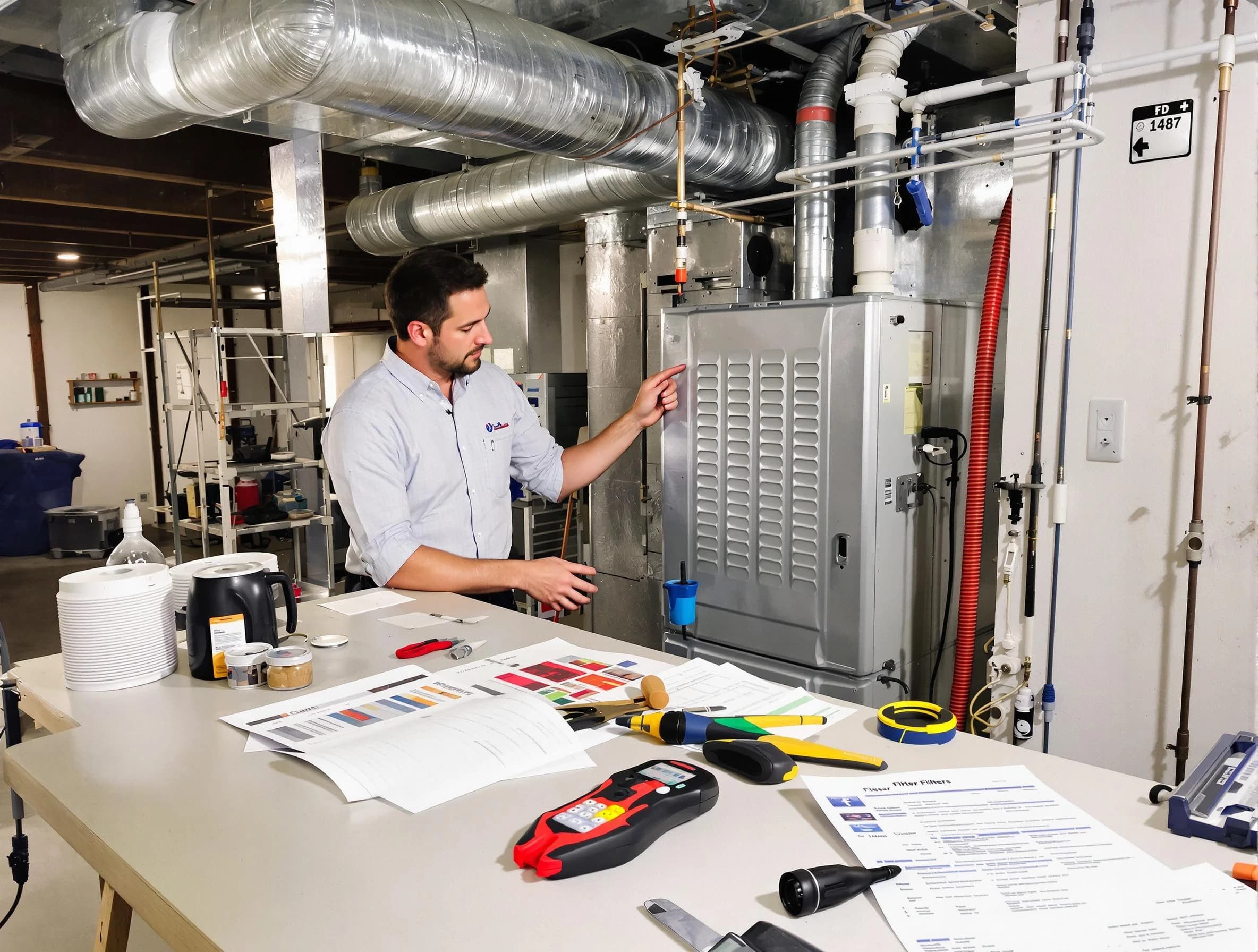 Marshfield Air Duct Cleaning inspector conducting detailed filter system evaluation using professional diagnostic tools in Marshfield