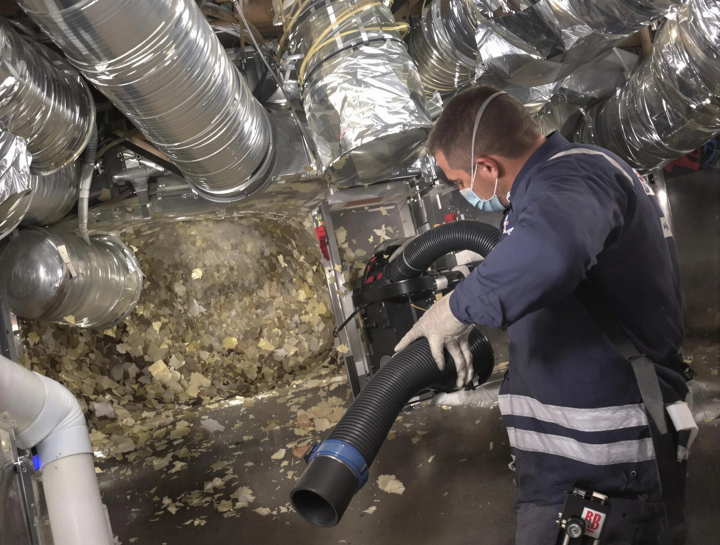 Marshfield Air Duct Cleaning specialist operating negative pressure cleaning equipment for thorough duct maintenance in Marshfield