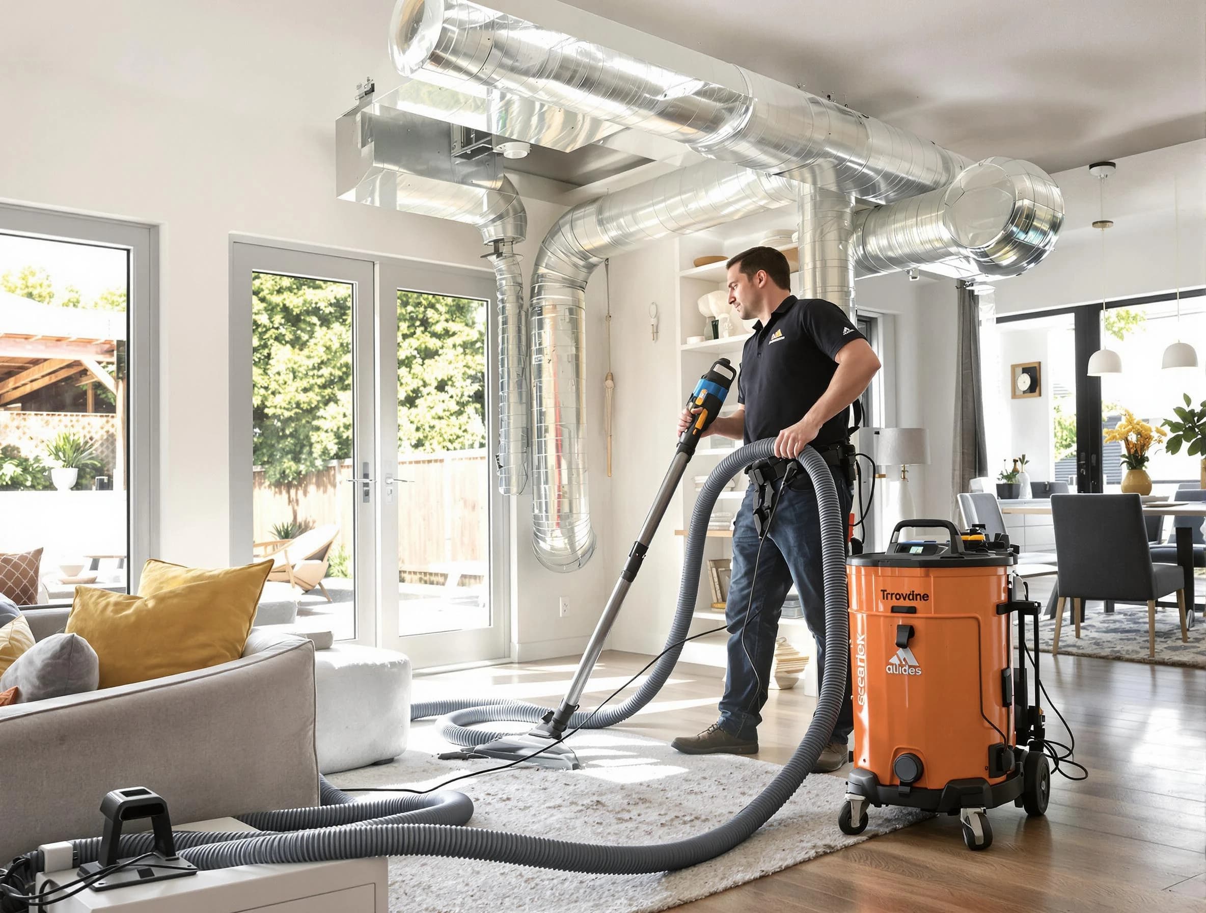 Marshfield Air Duct Cleaning specialist performing thorough residential duct cleaning using advanced equipment in Marshfield