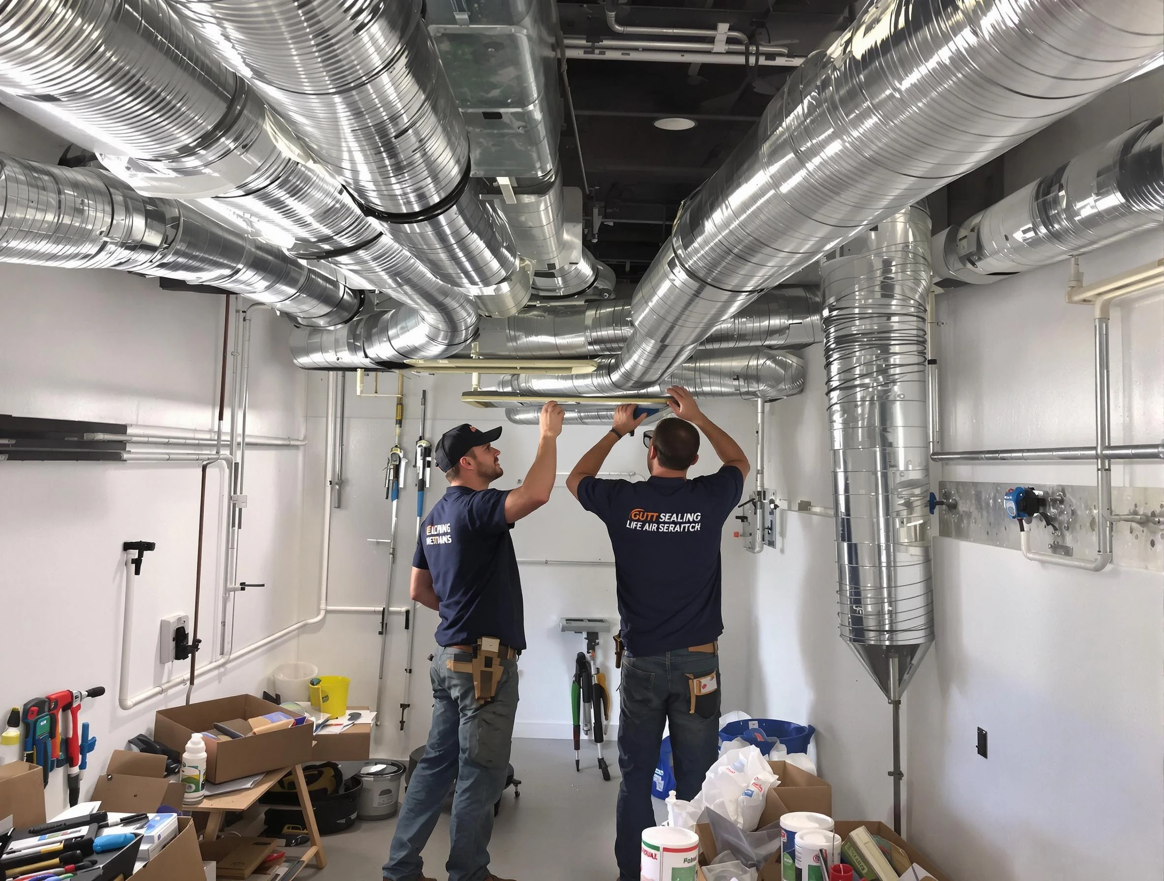 Marshfield Air Duct Cleaning technician applying professional duct sealing solutions in Marshfield