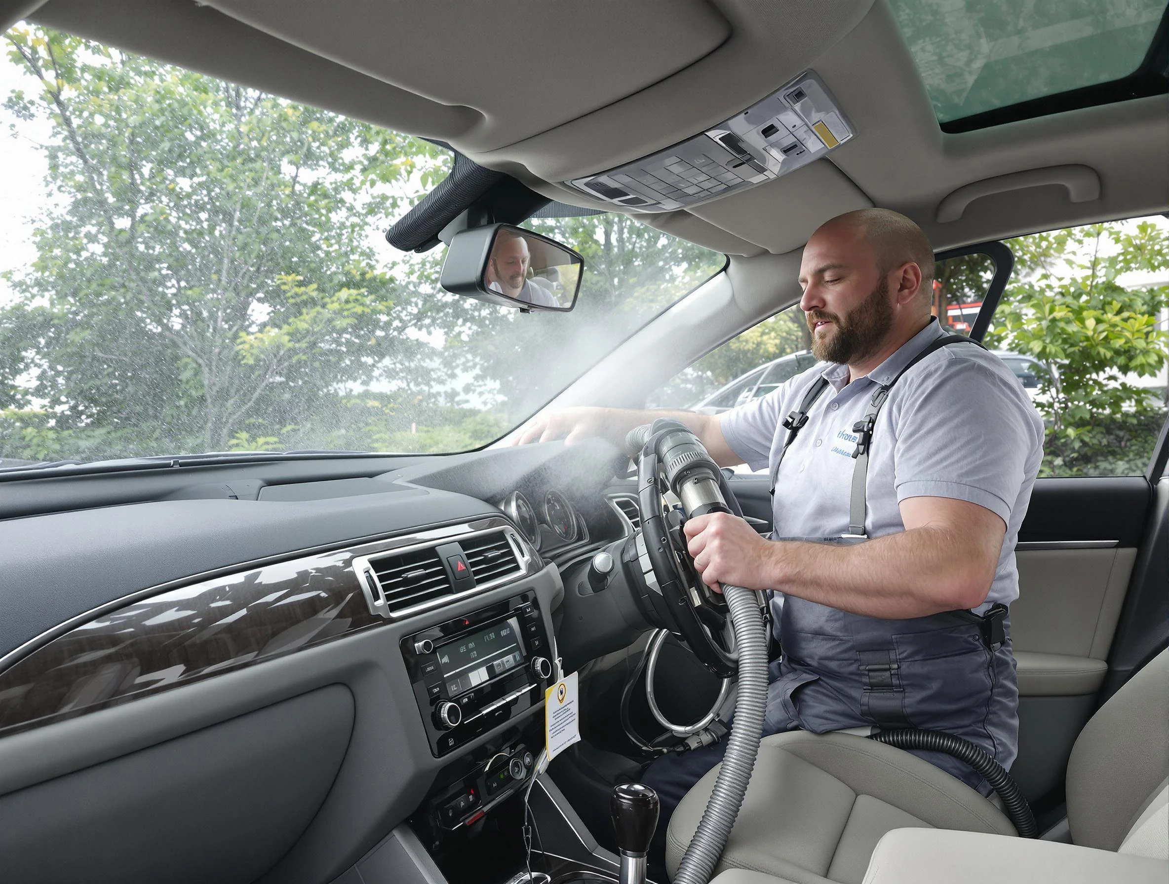 Marshfield Air Duct Cleaning specialist performing professional car duct cleaning in Marshfield